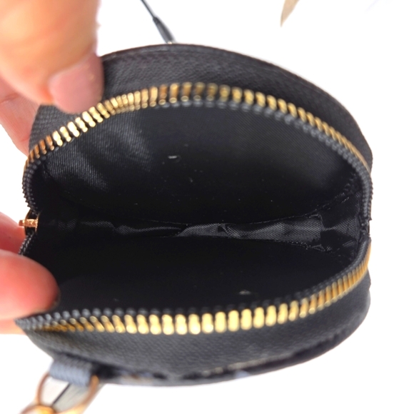 Black and Gray Monogram Coin Pouch - Picture 9 of 13